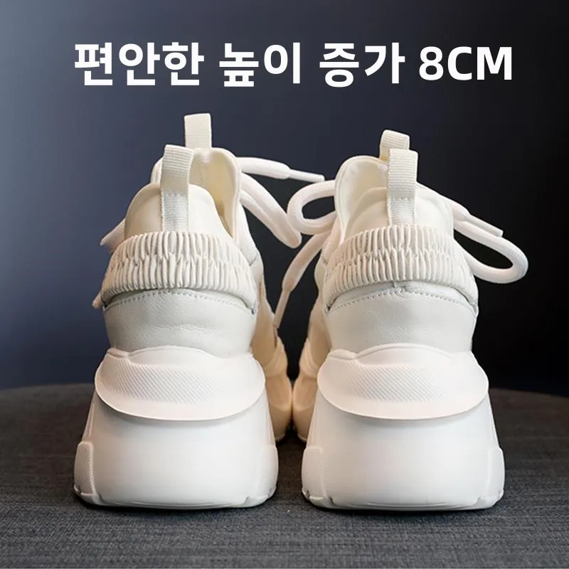 Recommendable! Dad Shoes Women Autumn and Winter 2023 New Height Increasing 8cm Sports Ins Trendy White Shoes