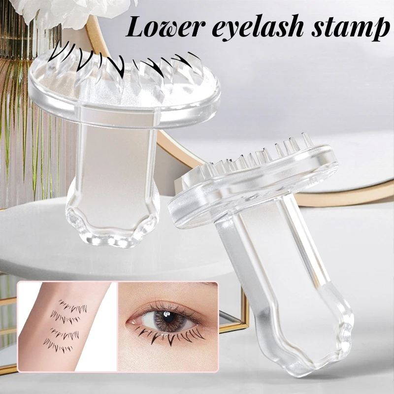 Siliconen Wimper Stempel 3d Onderste Wimper Stempel Simulatie Valse Wimper Eyeliner Stempel Linker Rechteroog Blijvende Verwijderbare Make-Up