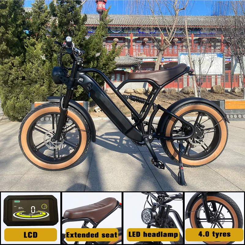 SXLL بالجملة 20*4 بوصة دراجة كهربائية هجينة للمدينة عالية الجودة 7 سرعات إطارات عريضة للطرق الوعرة 48 فولت 13ah بطارية سعة #2