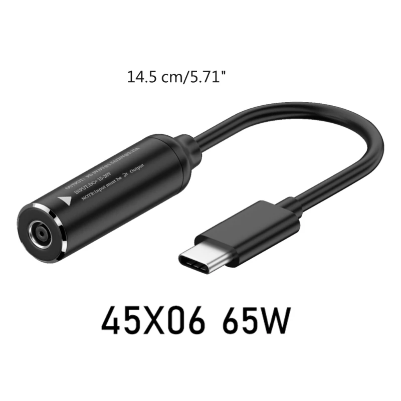 DC2.5x0.7mm/3.5x1.35 مللي متر/4.0x1.7 مللي متر/4.5x0.6 مللي متر/4.8x1.7 مللي متر/5.5x1.0 مللي متر/5.5x2.1 مللي متر/5.5x2.5 مللي متر أنثى إلى نوع-C ذكر محول موصل كابل