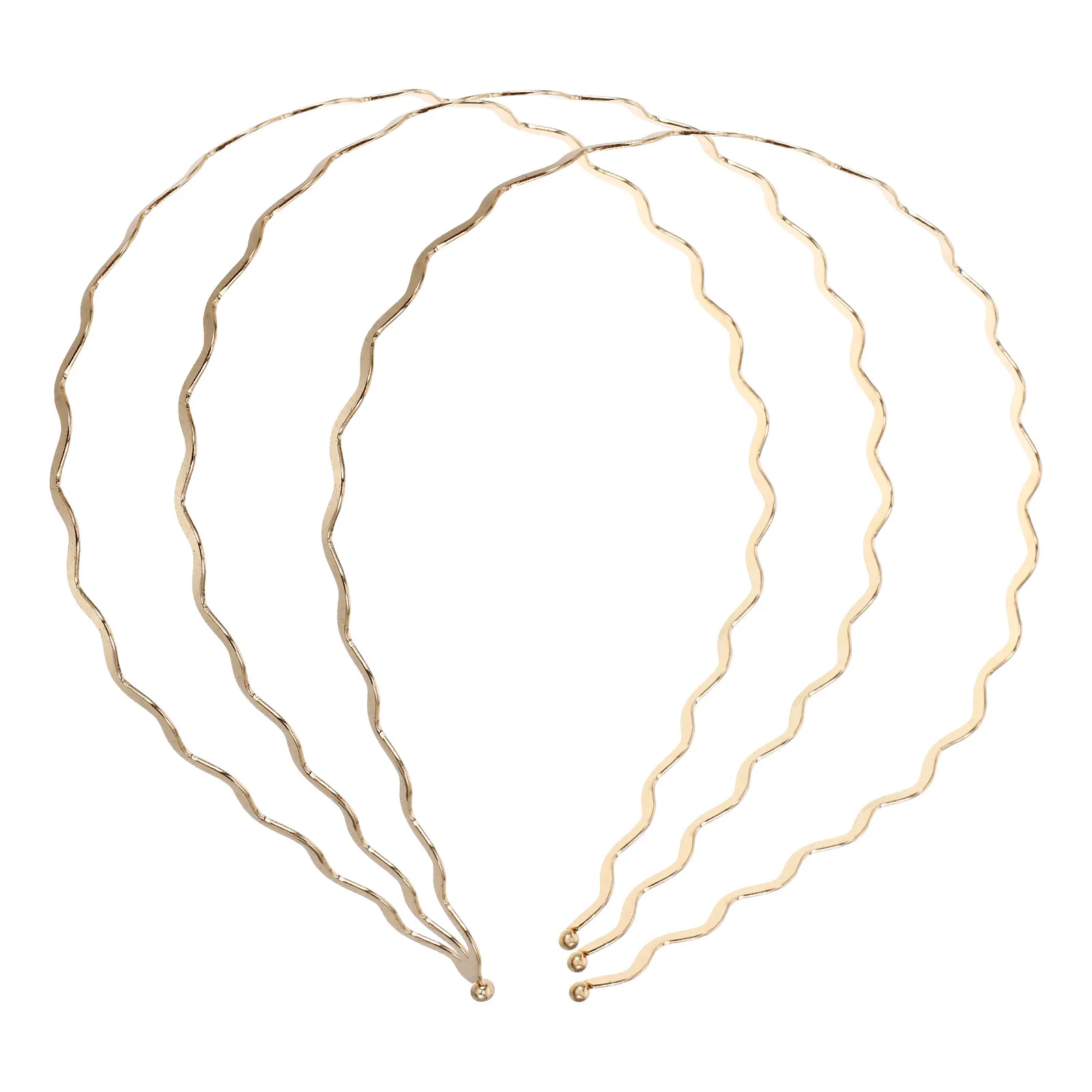 

3Pcs Thin Metal Wave Headbands for Women Spring Wire Hair Band Stylish Bridal Wedding Makeup Face Washing Yoga Hair Hoop