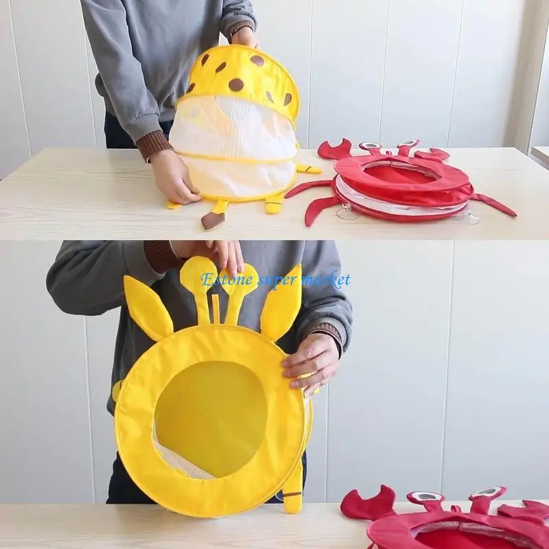 090B ของเล่นอาบน้ำเด็ก/เด็กทารกกระเบื้องแขวนปูสุทธิแบบพับได้กระเป๋าถุงเก็บแบบดูด