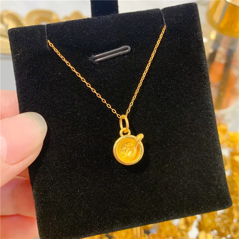 1pcs 24K Yellow Gold Pendant /Lucky 3D Hard Gold Small Bowl Spoon For Women Men Baby Charms Pendant