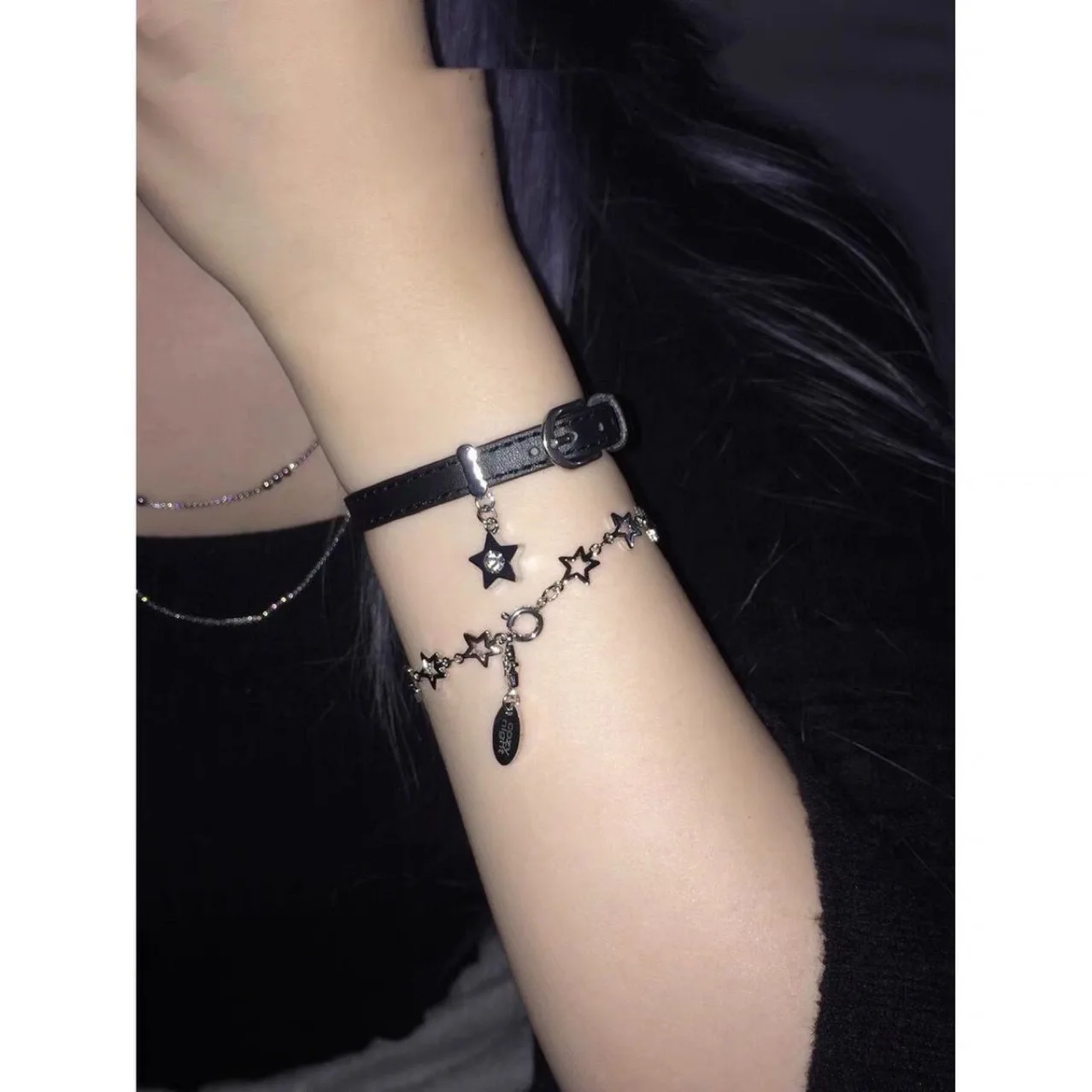 

1PC Star Charms Titanium Steel Belt Bracelets Bangles for Women Egirl Punk Cool Pentagram Bracelet On Hand New Jewelry F2128