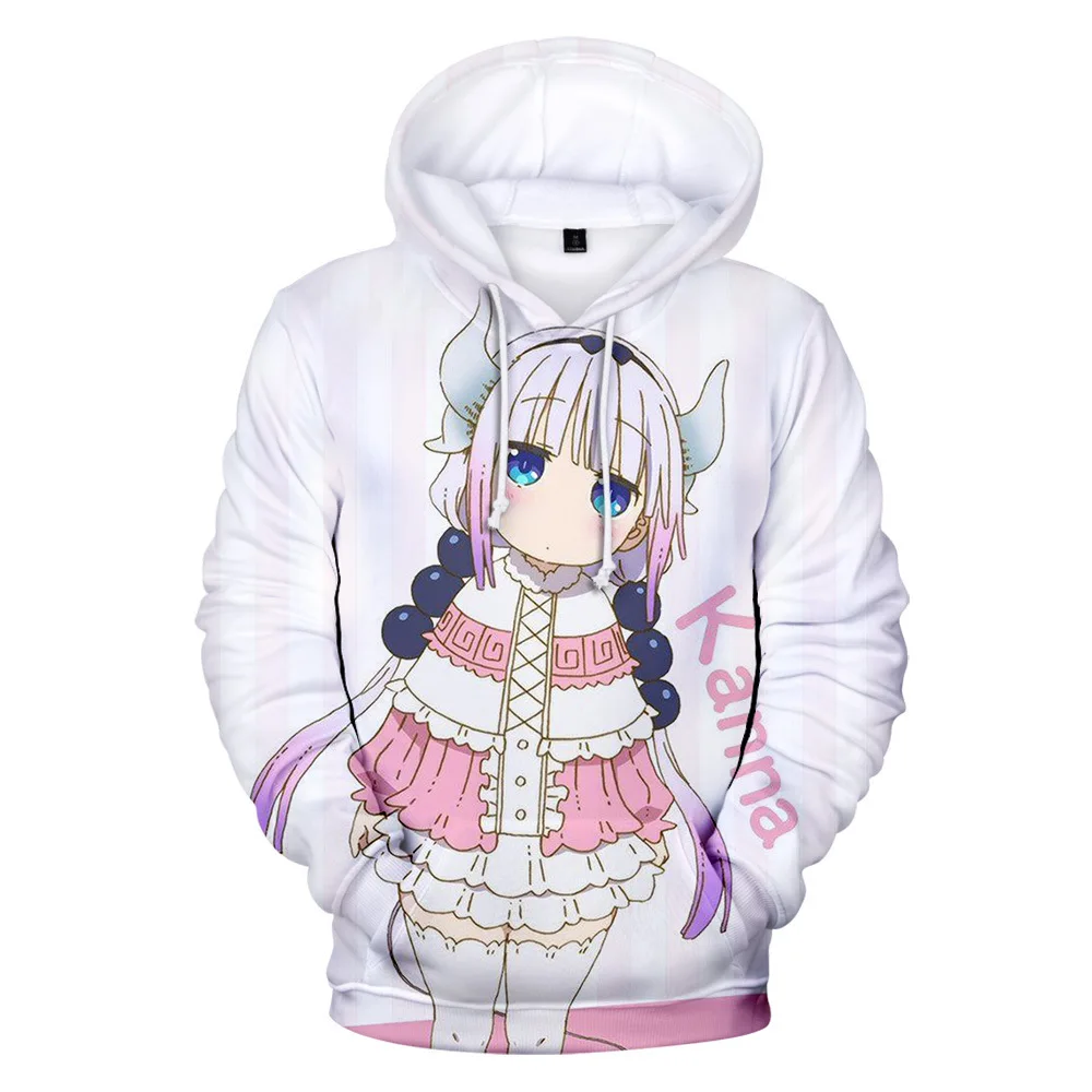 Anime Miss Kobayashi 'S Drakenmeid Cosplay Hoodie Vrouwen Heren Harajuku Sweatshirts Y 2K Streetwear Hiphop Pullover Jas Met Capuchon