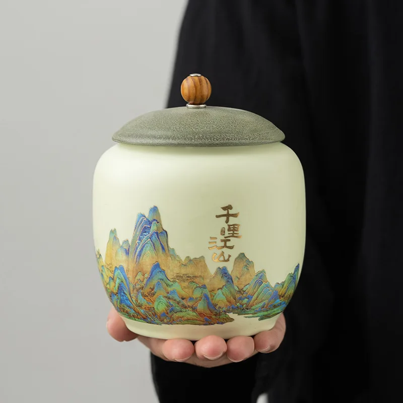 

Ceramic Tea Jar Sealed Storage Tank Tea Storage Box Coffee Candy Food Storage Universal Jar Household Tea Room Decoration New