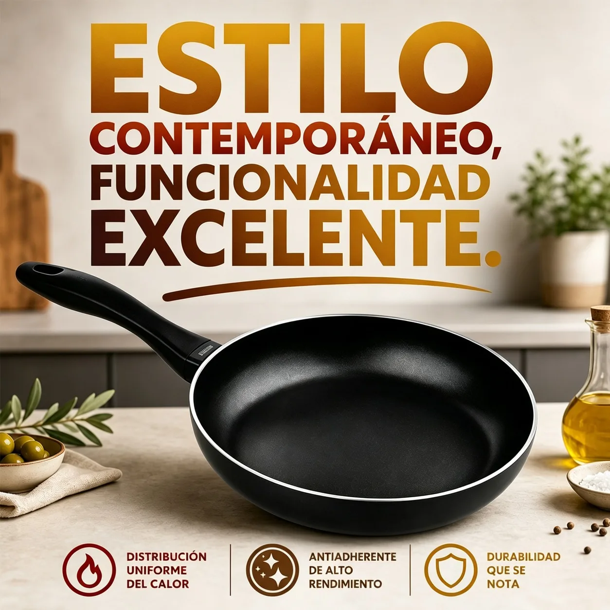 Poêle à frire antiadhésive en aluminium pour induction et gaz, poignée ergonomique en bakélite résistante à la chaleur, ustensile de cuisine professionnel polyvalent, différentes tailles disponibles 16-32 cm