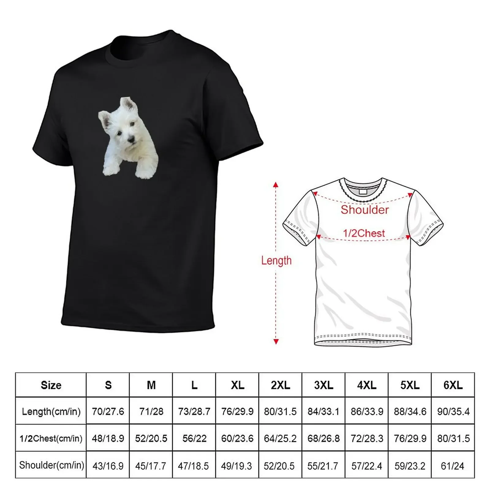 West Highland White Terrier Puppy portrait 6 T-Shirt essential t shirt korean fashion customizeds anime clothes outfits for men image 5
