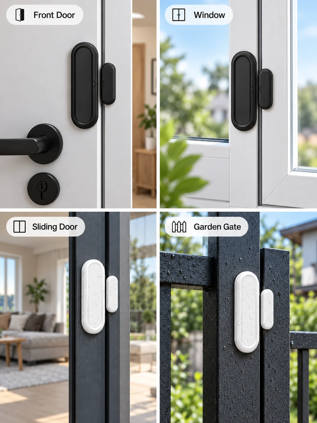 Zigbee 3.0 IP65 Wasserdichter Tür- und Fenstersensor, Verwendbar in Verbindung mit Yandex Alexa Zigbee 2MQTT ZHA Home Assistant