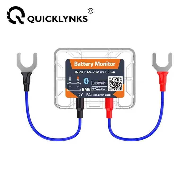 QUICKLYNKS BM6 12V Car Motorcycle Truck Battery Monitor Wireless Bluetooth APP Monitoring Battery Tester Tools For Android IOS