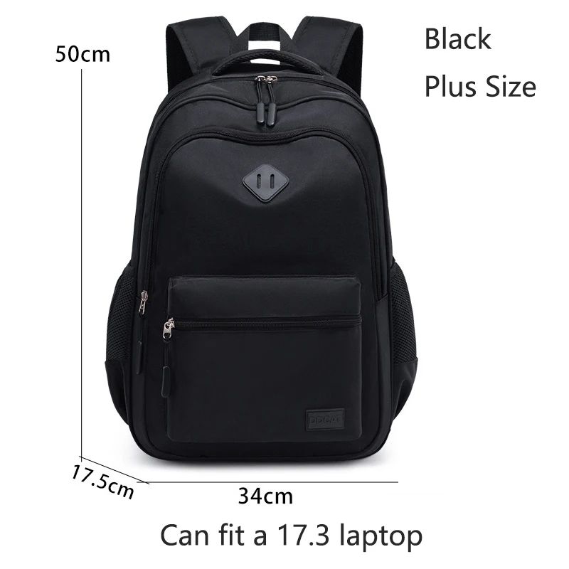 Oxford Backpack Men Black Large Capacity College Student High School Bags