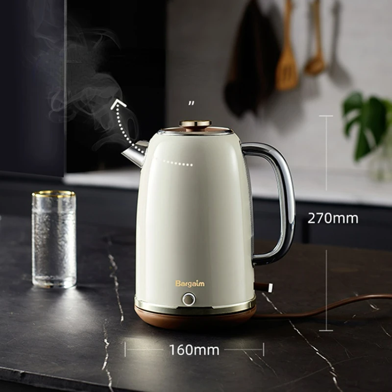 

1800W Power Light Luxury Intelligent Thermal Insulation Kettle Stainless Steel Electric Kettles 1.8L Capacity Portable Kettle