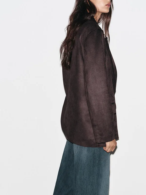 خريف 2025 بدلة نسائية طويلة متعددة الاستخدامات من الجلد الصناعي Jaet Quali 2025 Faion ملابس خارجية للسيدات