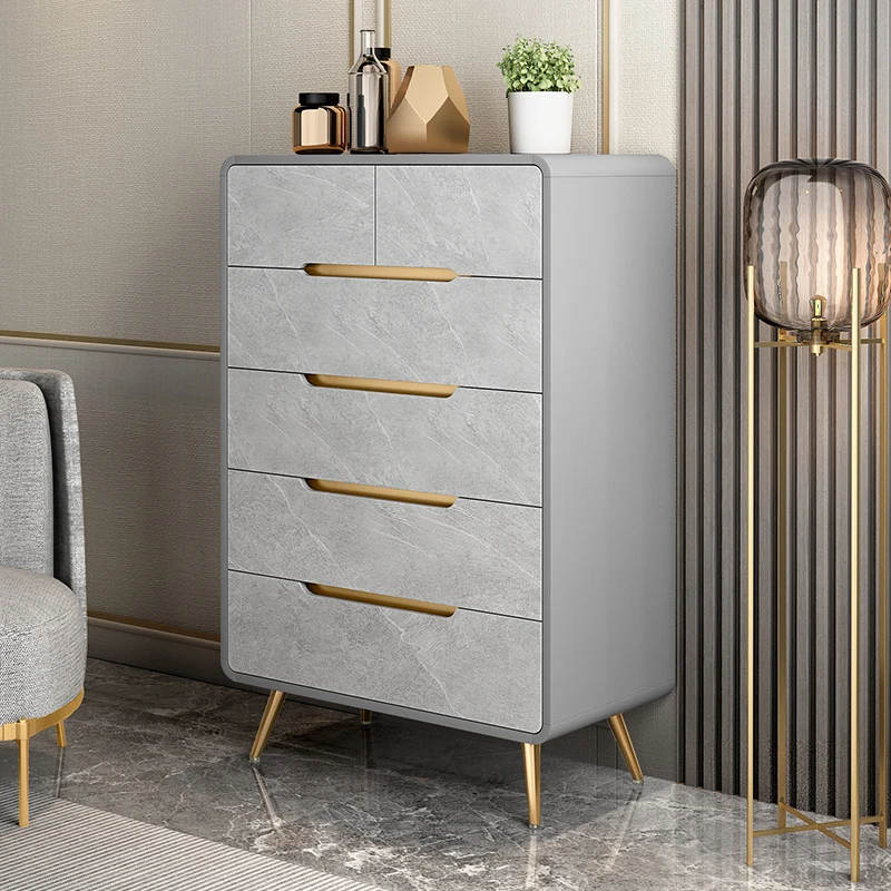 10*Italian light luxury simple bedroom large capacity storage with drawer storage cabinet