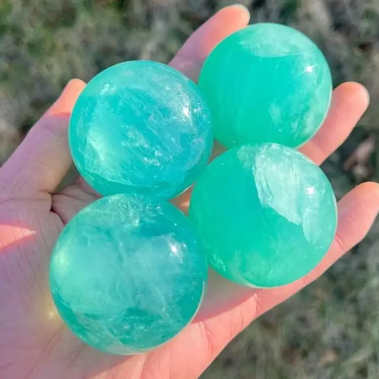 Natural Green Fluorite Sphere, Premium Polished Gem Orb, Spiritual Mineral Decor