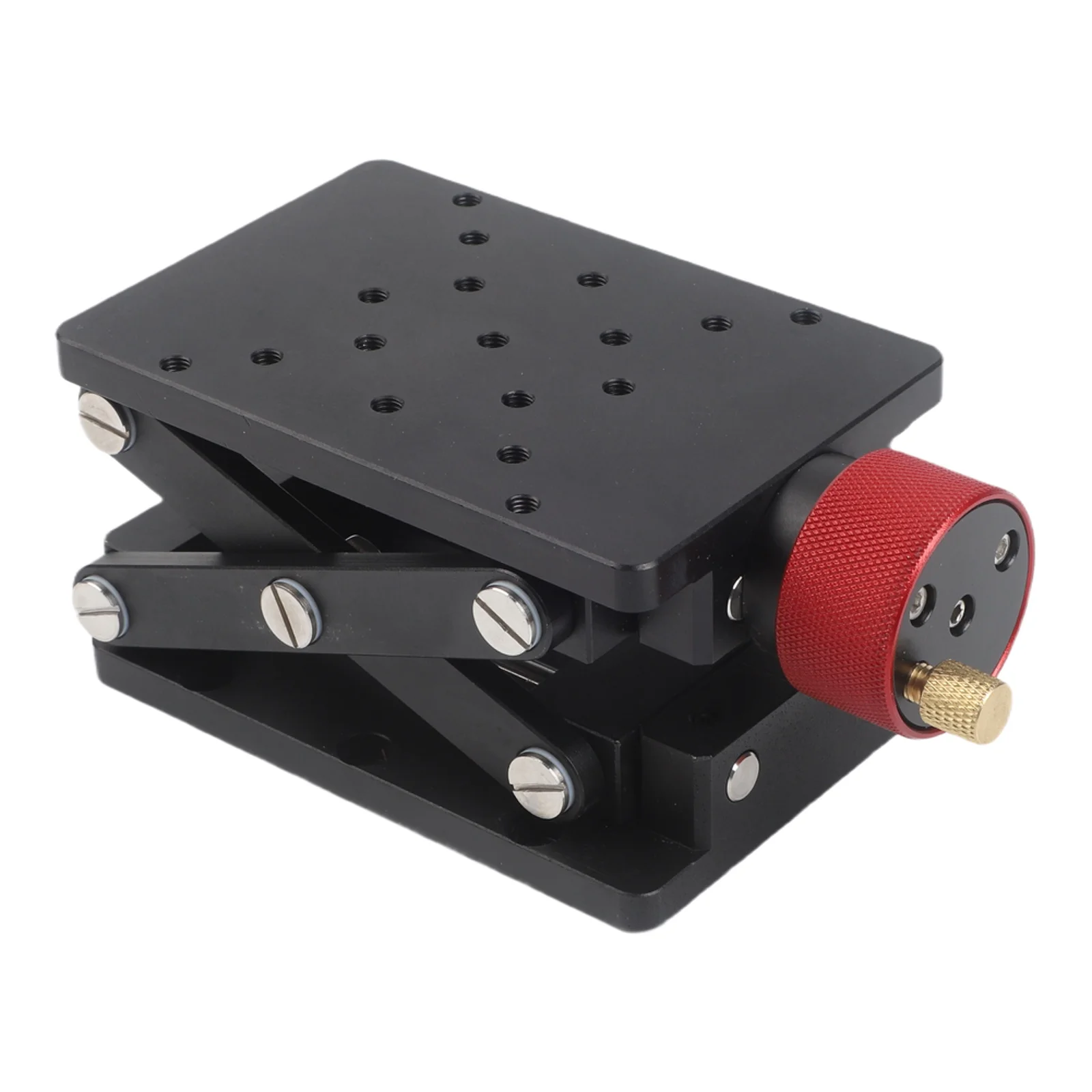 Lab Lifting Platform Manual Optical Sliding Rustproof 148*80mm Abs Aluminum Alloy Black Compact Hard Anodizing