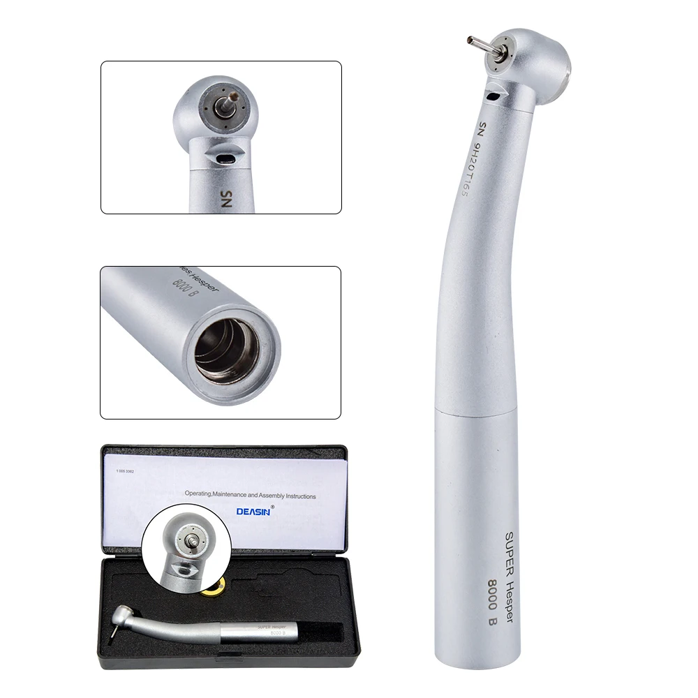 

Dental 8000B 25000 LUX ceramic bearing fiber high speed Air Turbine Handpiec Handpiece For KAVO coupler 4 holes spray water