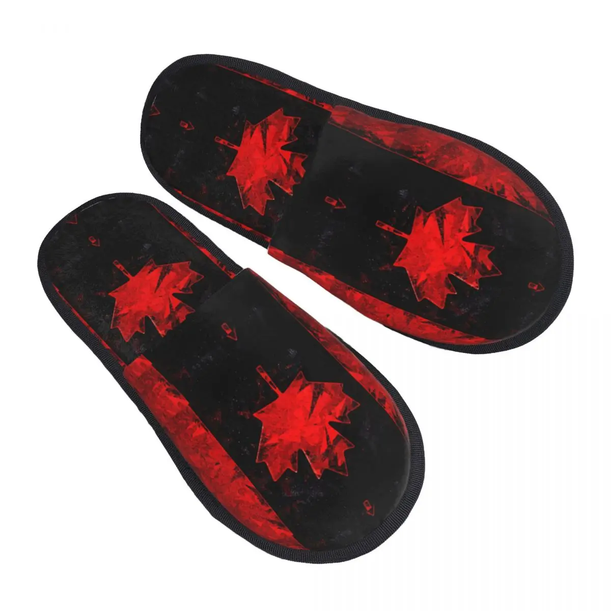 Canada Flag Cozy Scuff Memory Foam Slippers Women Canadian Patriotic Hotel House Shoes