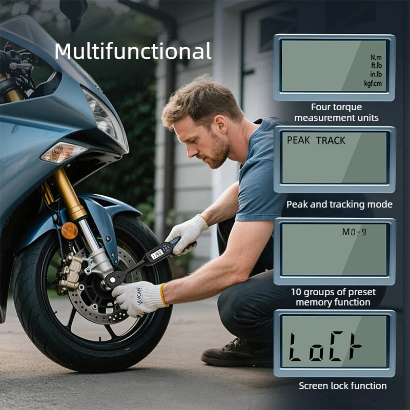 

Digital Torque Wrench 1.5-30/3-60/6.8-135N. m 2% Accuracy Preset & LED/Buzzer Alerts for Bike Motorcycles Car Mechanical Tool