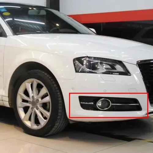 Imagen 2 del producto Cubierta de luz antiniebla compatible con Audi A3 2010 2011 2012 2013, lámpara antiniebla de parachoques delantero, carcasa de luz protectora exterior # 8P 0807681 J, # 8P 0807682 J.