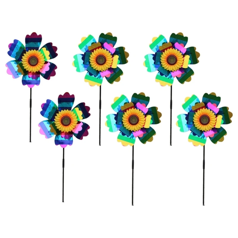 

Plastic Colorful Windmill Wind Spinner 3D Flower Pinwheel Lovely Garden Pinwheels Children Toy Yard Outdoor Decorations