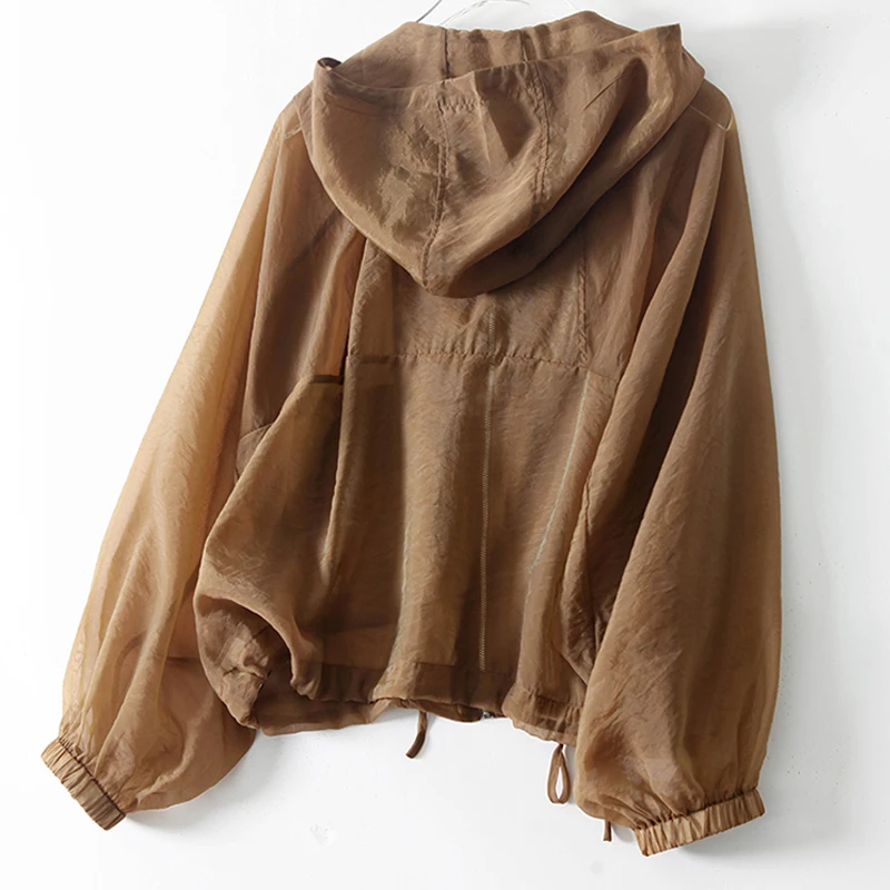 2023 Premium Light and Thin Breathable Hoodie Women\'s Summer Fashion and Unique Loose Relaxed Lantern Sleeves Sunscreen Jacket