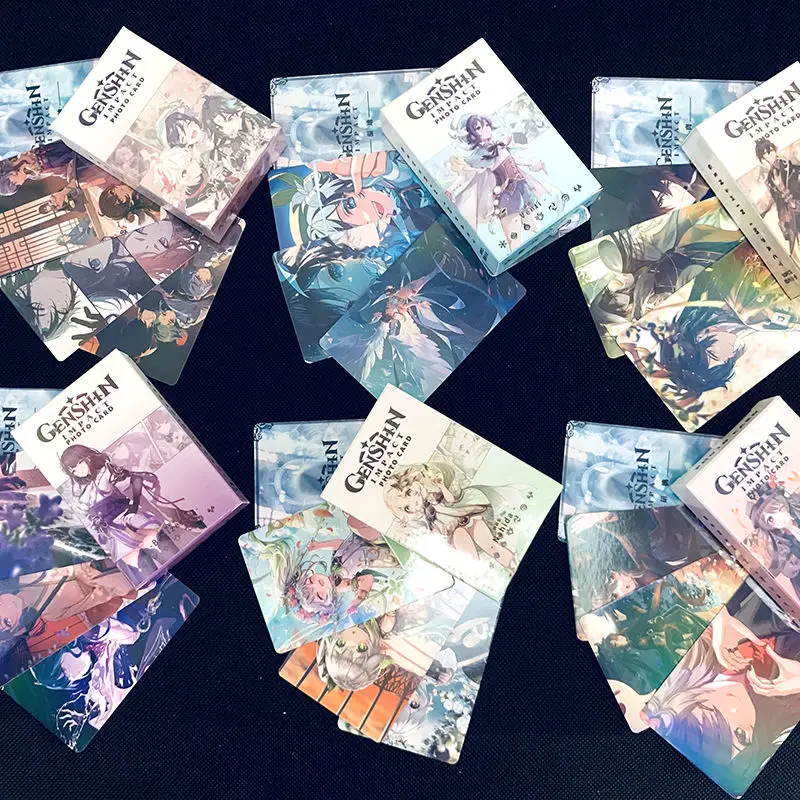 Yuan Shen Game Collection Cards Laser LOMO Card Barbatos Nahida Balladeer Xiao Anime Card Hobby Collectibles Kid Toy Gift