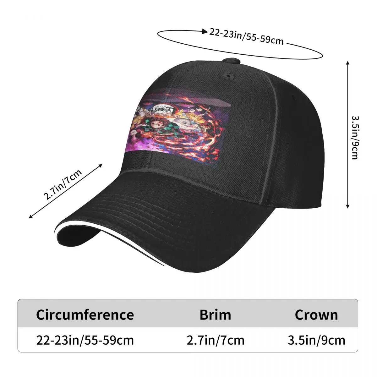 Demon Slayer 865 Man Hat Ball Cap Summer Hat Cap For Women Baseball Cap Men Man Hat Baseball Cap