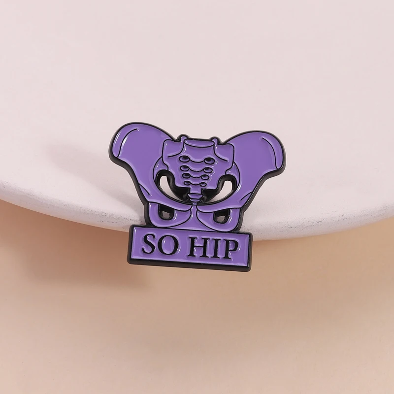 So Hip Human Pelvis Enamel Pin Goth Gothic Skeleton Bone Anatomical Hip Brooch Lapel Badge Jewelry Accessories Gift for Friends
