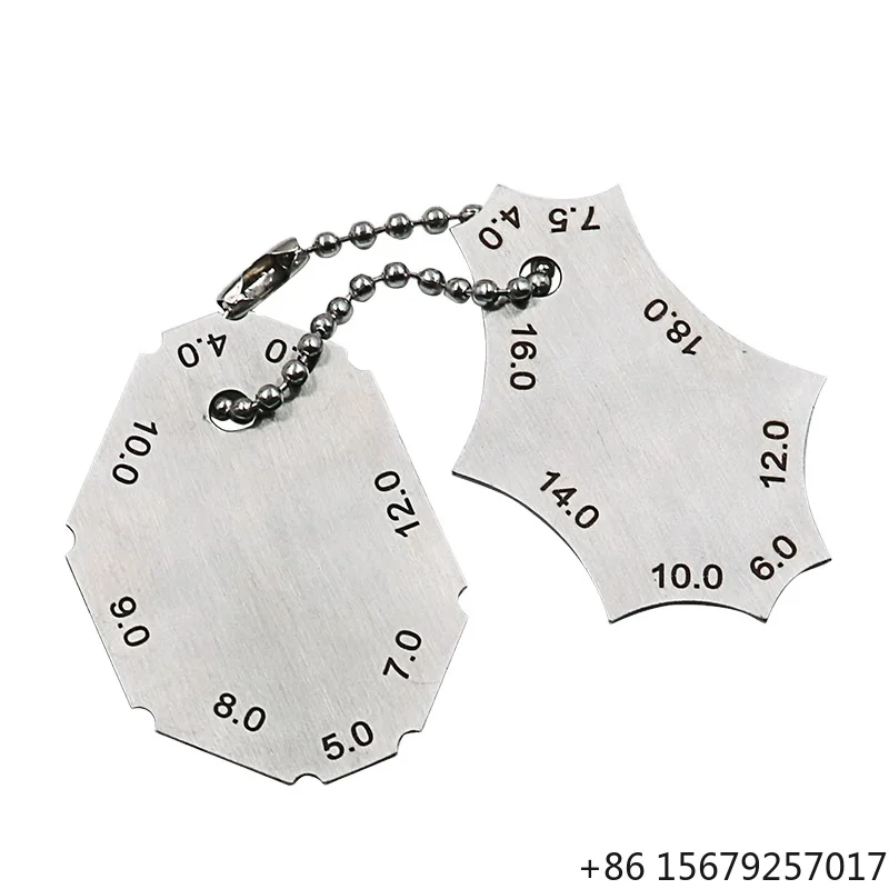 2pcs Chain Set Welding Gauge Key Weld Surface Joint Inspection Measure Tools Pocket Fillet Weld Gauge Measure Tool