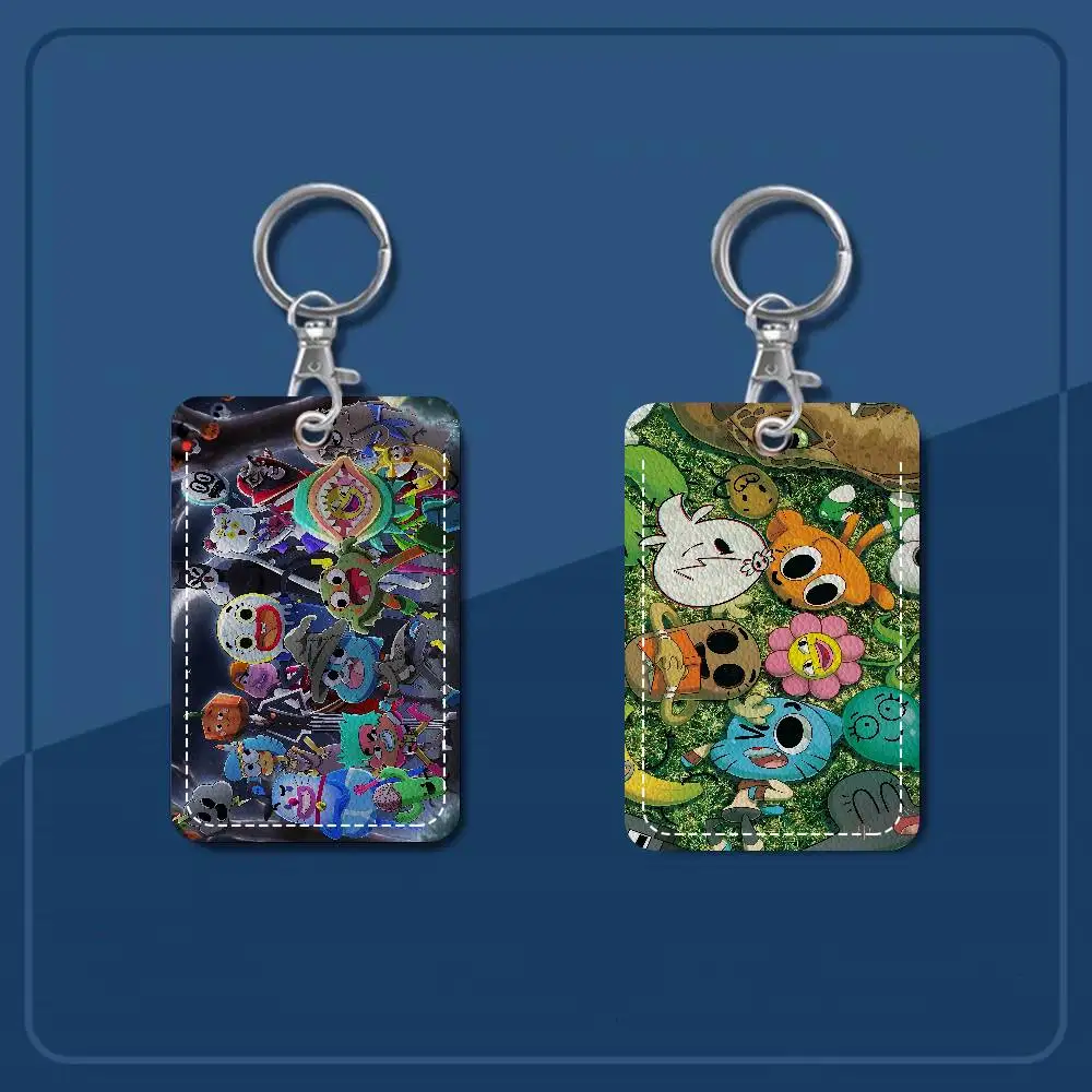 

Game The A-Amazing World Of G-Gumball Keychain Card Holders Keyring Bank Bus ID Credit Cards Key Ring Chains