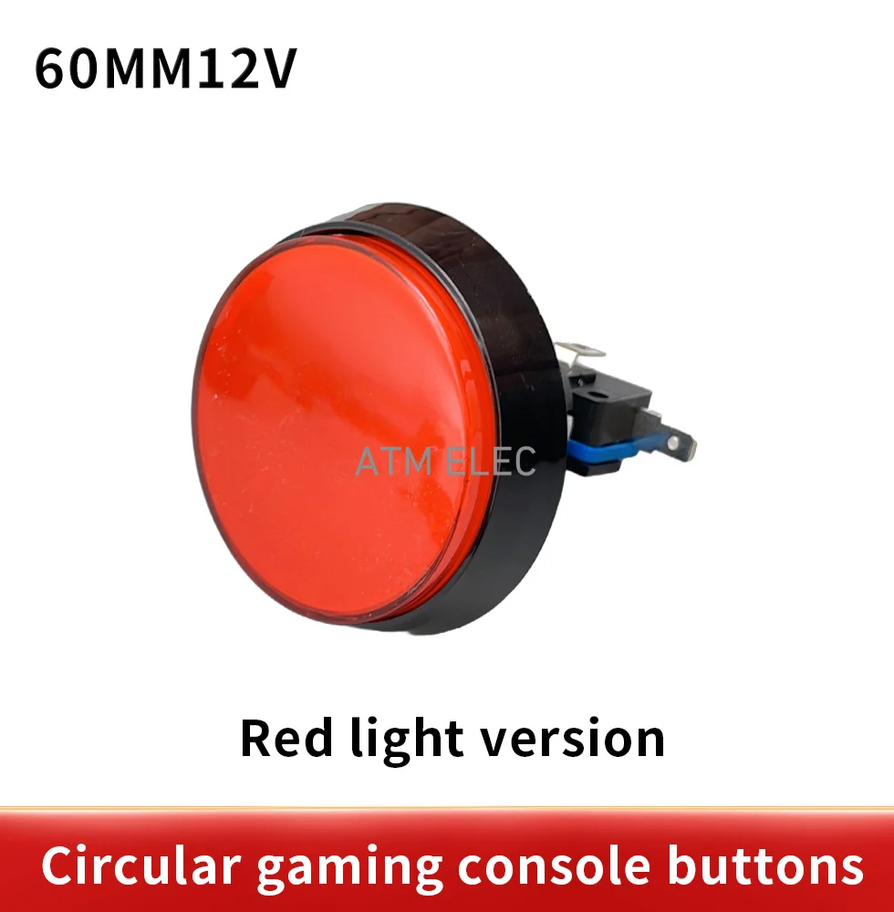 Arcade Button 5 Colors LED Light Lamp 60MM  Big Round Arcade Video Game Player Push Button Switch