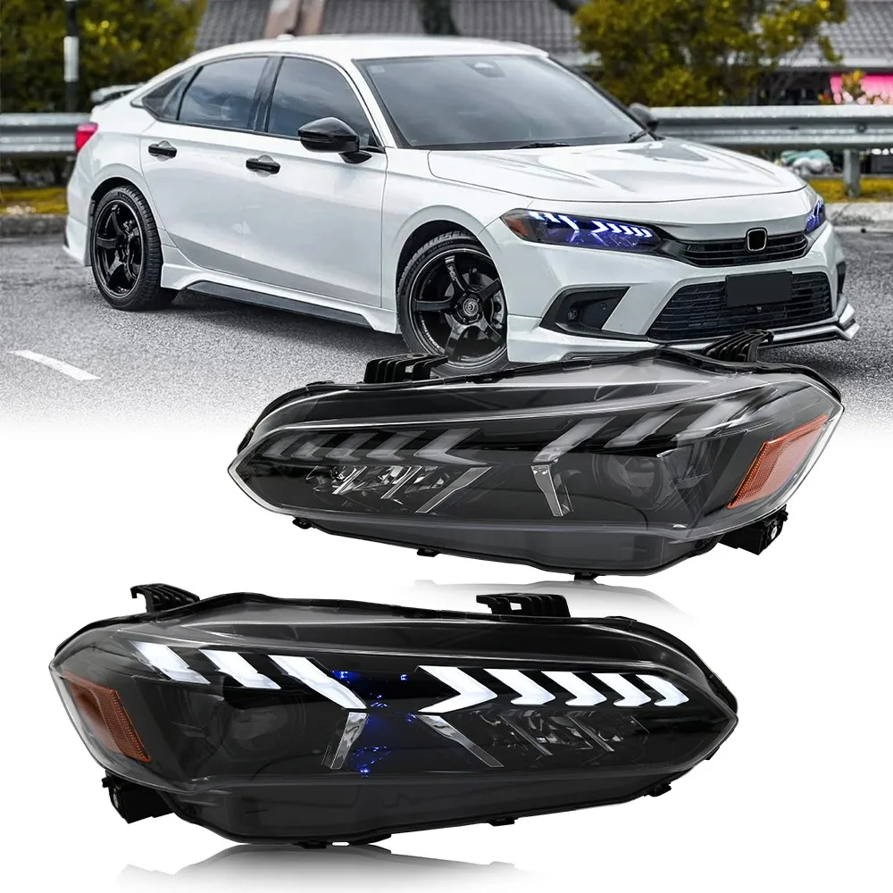 

Full LED Headlights w/Sequential Turn for Honda Civic 2022-2025 Headlamps Pair