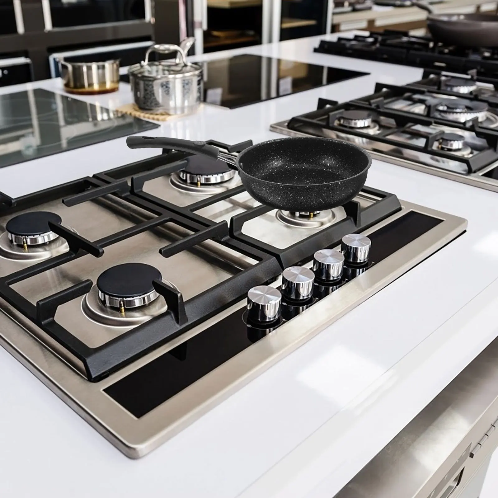 

18cm Maifan Stone Coated Non Stick Frying Pan Stainless Steel Small Skillet for Steak Eggs Breakfast Less Oil Cooking