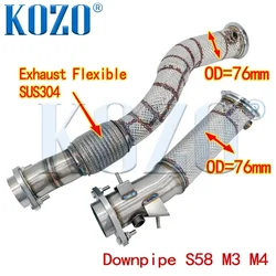 Комплект бесступенчатой трубы Turbo Catless для BMW S58 M2 M3 M4 G80 G82 2021 + выхлопная труба