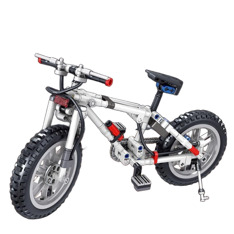 4 in 1 Foldable Motorcycle Building Blocks Mountain Bike Building Kit Figure DIY Model Toys For Boys Christmas Birthday Gift