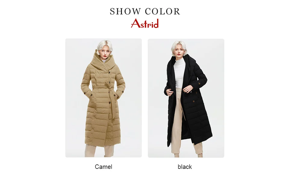 Astrid Winter Coats Women Oversize Fake Two Piece Long Thick Jacket Female Warm Cotton padded fashion Outwear with a hood 7283