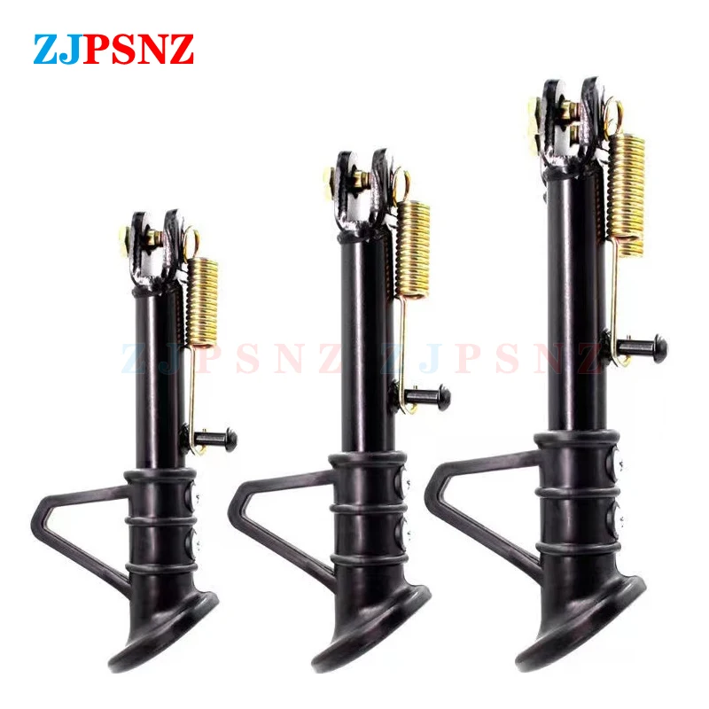 Motorcycle Scooter Kickstand Side lining Stand Kick Foot Bracket With Spring Bolt Hole Distance 14/16/18/20/22/24cm Adjustable