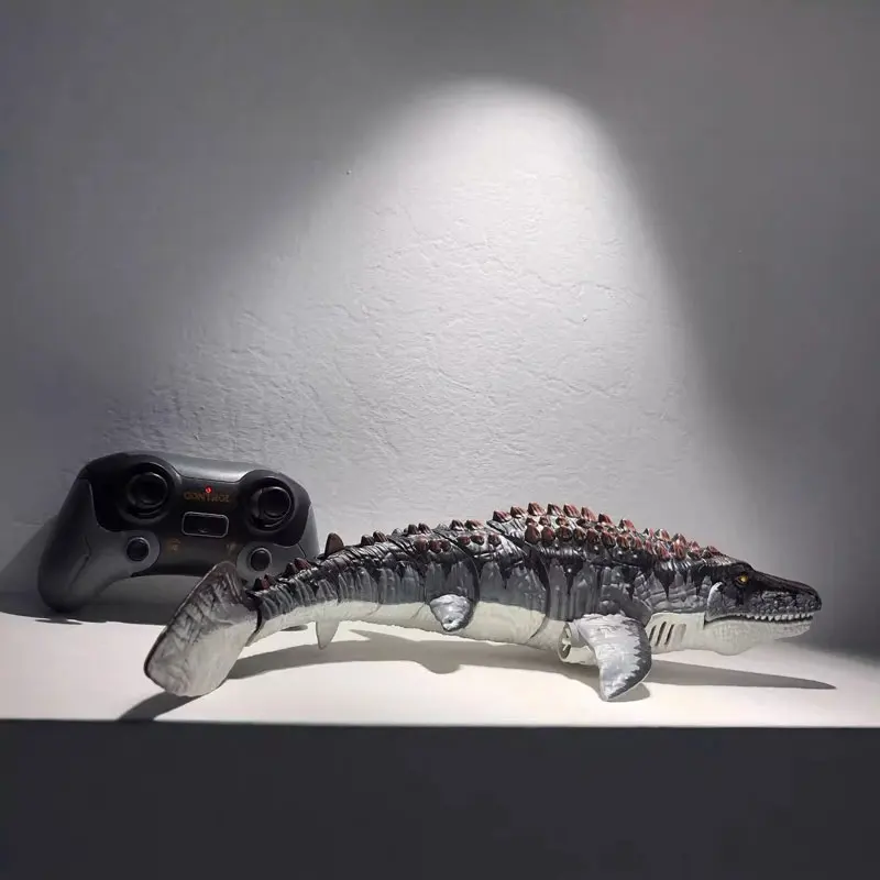 RC Mosasaurus Spray Water, Barco de controle remoto, Tubarão de alta velocidade, Dinossauro RC, Dinossauro RC, Carregamento USB, 2.4G