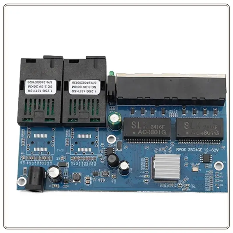 جيجابت محول إيثرنت سريع الألياف عكس POE وضع واحد 2 منافذ الألياف البصرية و4 منافذ RJ45 محول الوسائط البصرية-ABDQ