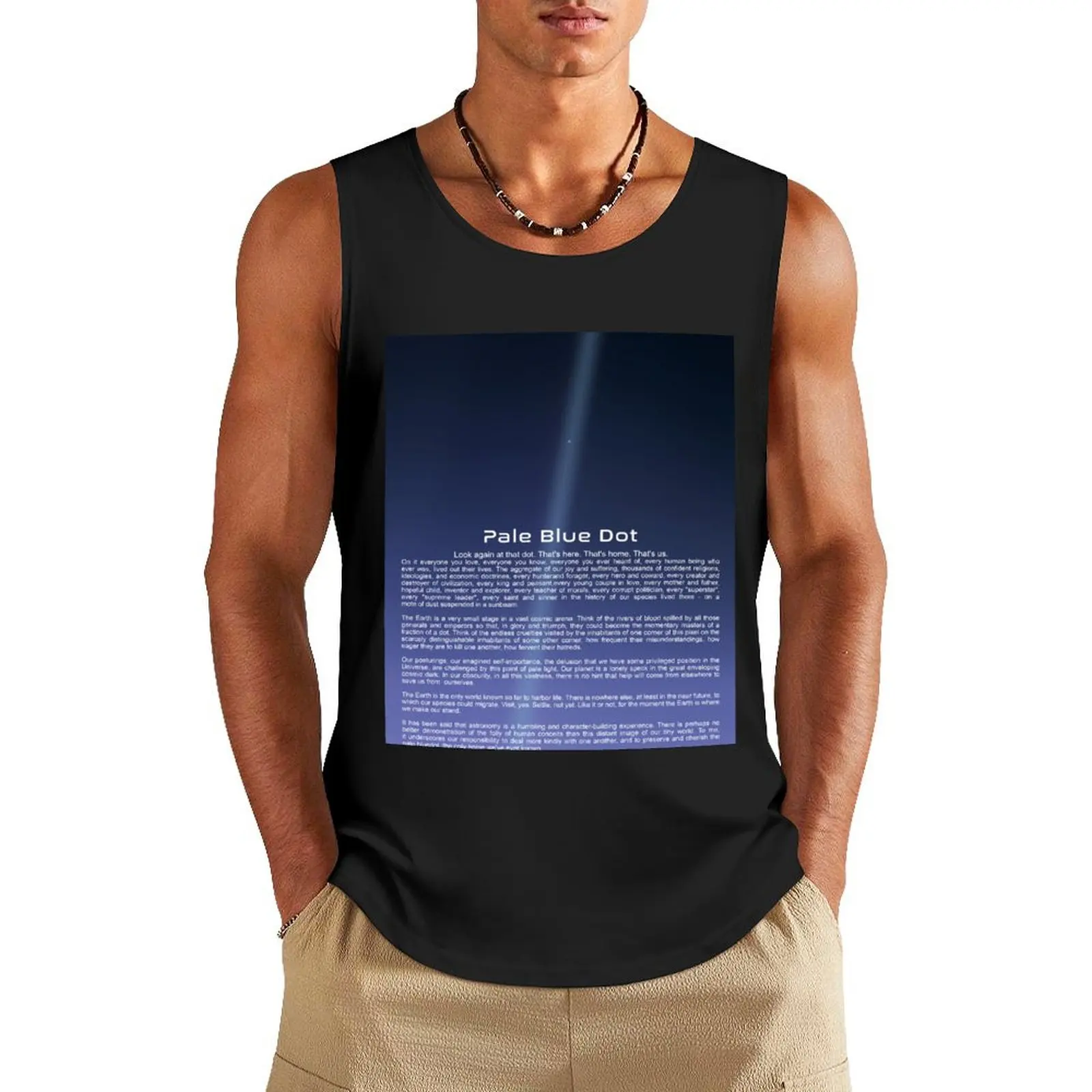 

Pale Blue Dot Tank Top Top men clothes Japanese t-shirt gym shirt man