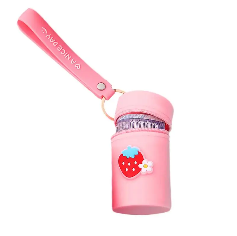 Mini Cute Coin Purse Lovely Cartoon Bucket Keychain Purse Silicone Keychain Coin Purse Bag For Small Items Lipsticks Earphones