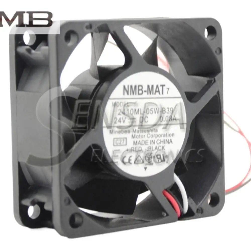 

NMB 2410ML-05W-B39 24V 0.08A P/N: A90L-0001-0508 Dual Ball Bearing Server Cooling Fan for Industrial & Data Center Applications