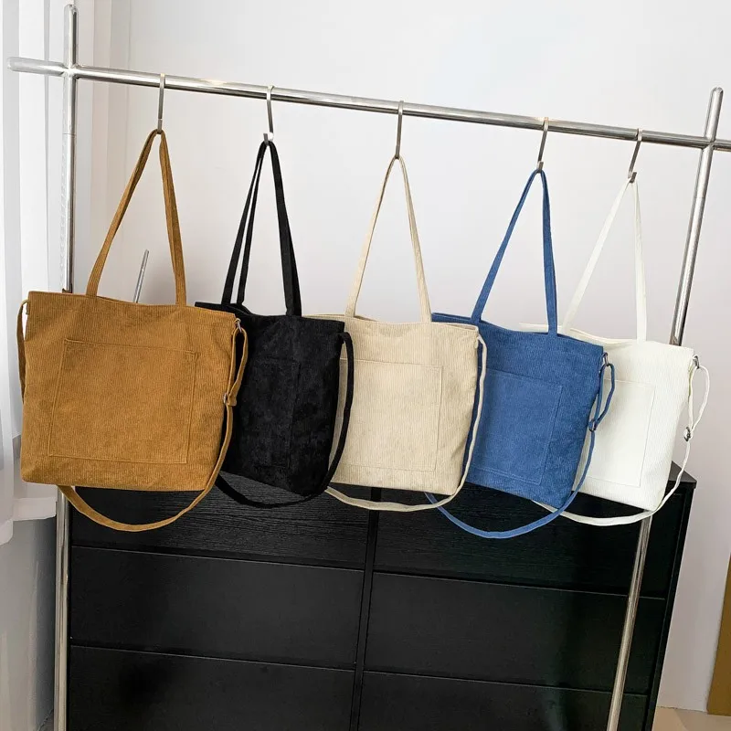 

Вместительная прочная повседневная сумка-тоут из вельвета в морском стиле для женщин, многоразовая складная сумка для путешествий, шопинга и прогулок на природе, на плечо