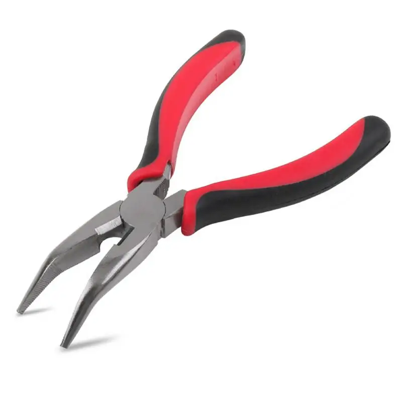 Rustproof Curved Nose Pliers 6 Inch Needle Nose Pliers Wire Cutting Pliers Stripping Tools Hardware Handmade Accessories