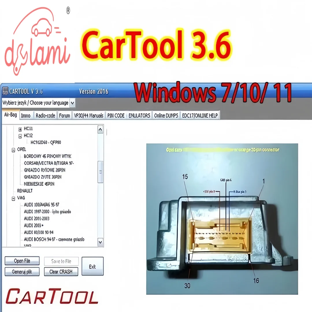 

2025 hot CarTool 3.6 Car tool for Immo and Airbag Reset Car repair software Windows 7/10/ 11
