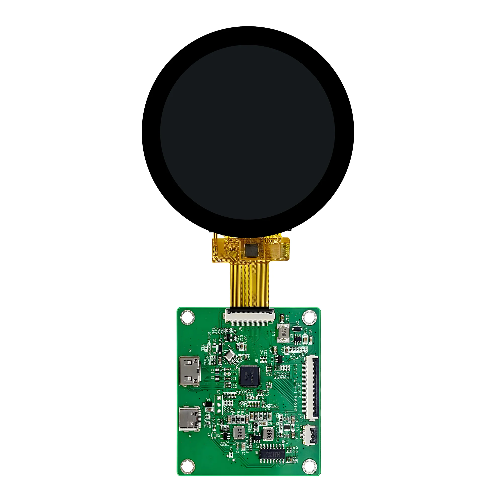 2.8 Inch 480*480 Touch Round Circular IPS Color LCD Display with Rotate Knob for Raspberry Pi HD-MI Interface Development Board