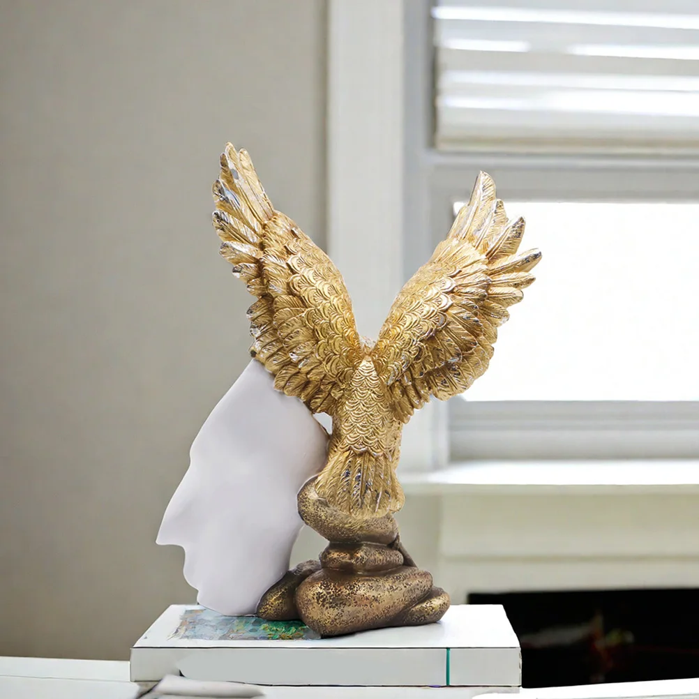 

Resin Eagle Statue Patriotic American Flag Desktop Decoration Home Office Figurine Animal Sculpture Centerpiece Gift