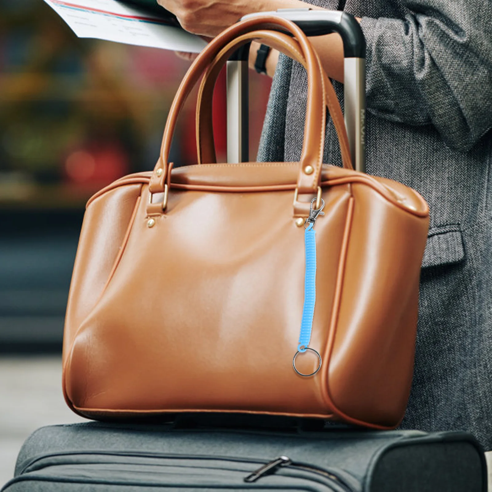 

5Pcs Retractable Spring Coil Anti Loss Keychain High Elastic Stretch Rope Colorful Phone Cord Holder Security Lanyard