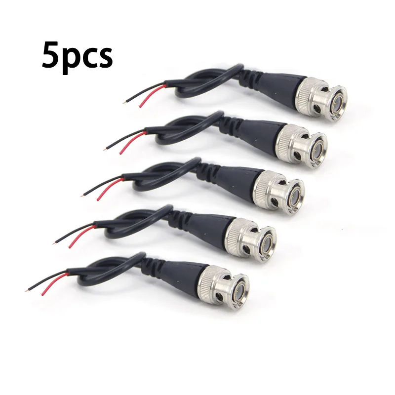 5pcs BNC Male Connector 2pin FOR Q9 Adapter Power Pigtail Cable Line BNC Connectors Wire E1